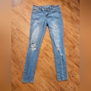 Distressed Blue Jeans